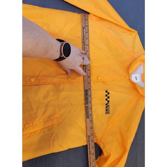 VANS Thanks Coach Unisex Windbreaker Size M Gold‎ Yellow Snap Closure Nylon - Picture 5 of 10
